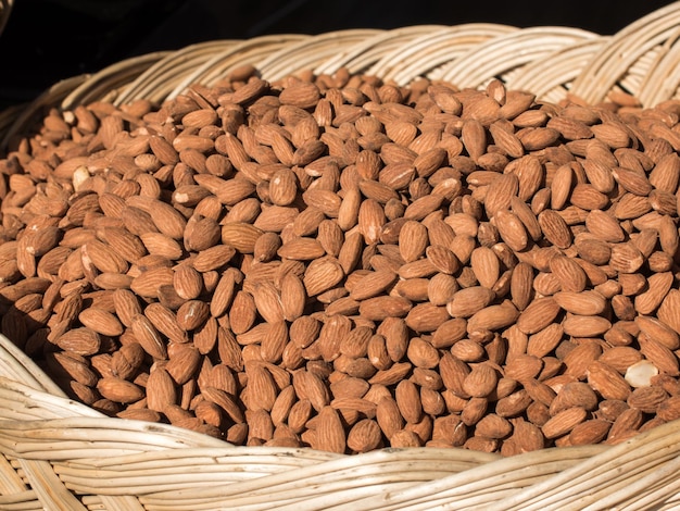 Shot Of Almonds For Sale In Market