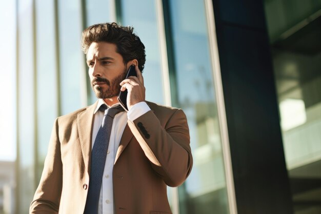 Shot of a businessman using his smartphone to make a call