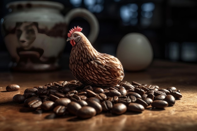 Shot of Chicken Ultra realistic image generative AI