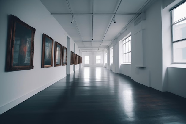 Shot of an empty art gallery created with generative ai