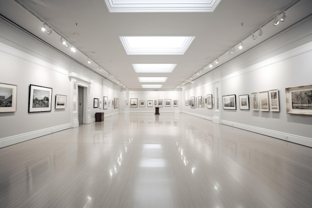 Shot of an empty art gallery created with generative ai