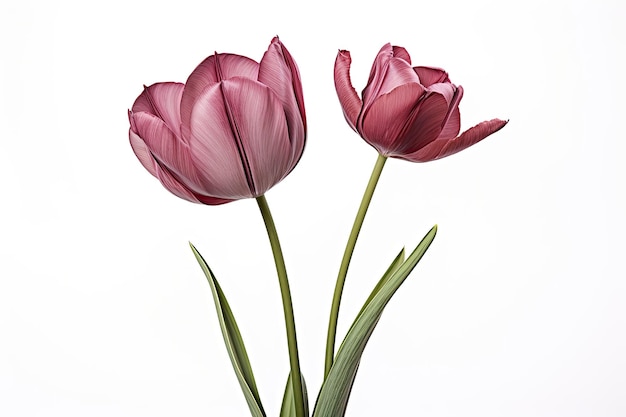 shot of a flaxleaved tulip isolated on white background