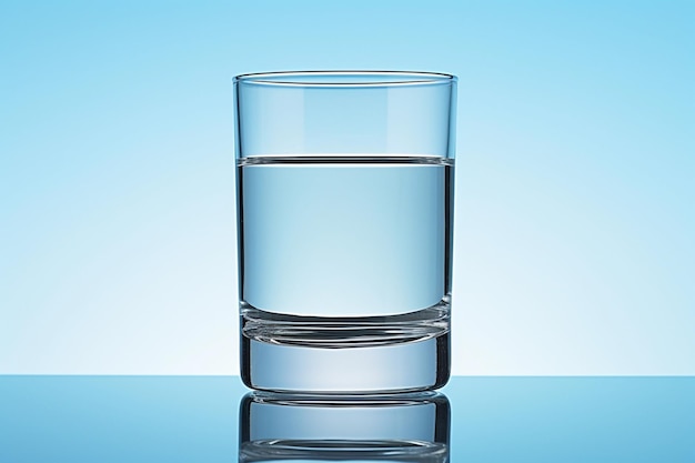 Shot glass of water with clear background