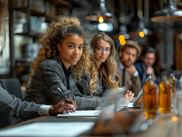 Shot of a group of businesspeople sitting together in a meeting