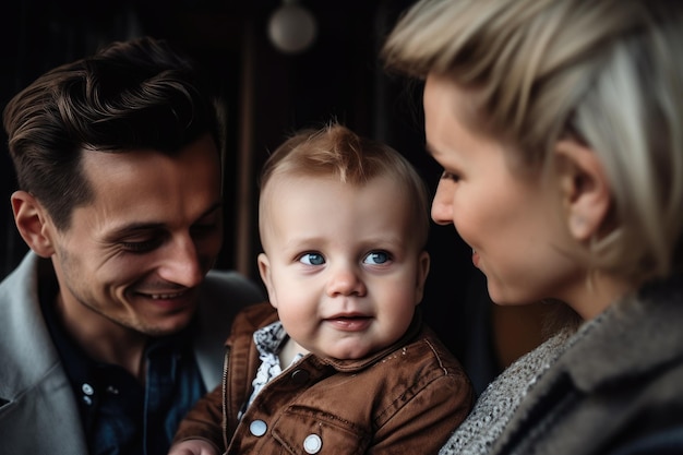 Shot of a little baby boy with his mother and father