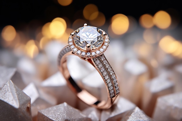 Shot of luxury diamond gemstone ring