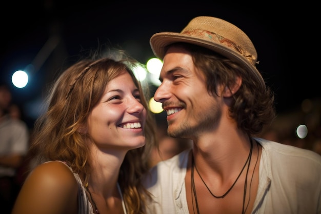 Shot of two young women enjoying themselves at a music concert created with generative ai