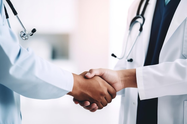 Shot of an unrecognizable male doctor extending a handshake