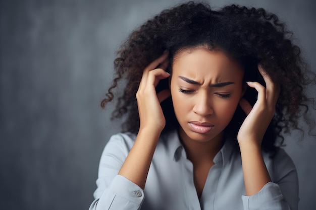 Shot of a young woman looking stressed after receiving bad news created with generative ai