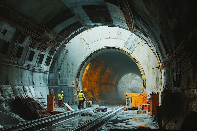 Shotcreting in Newly Excavated Tunnel