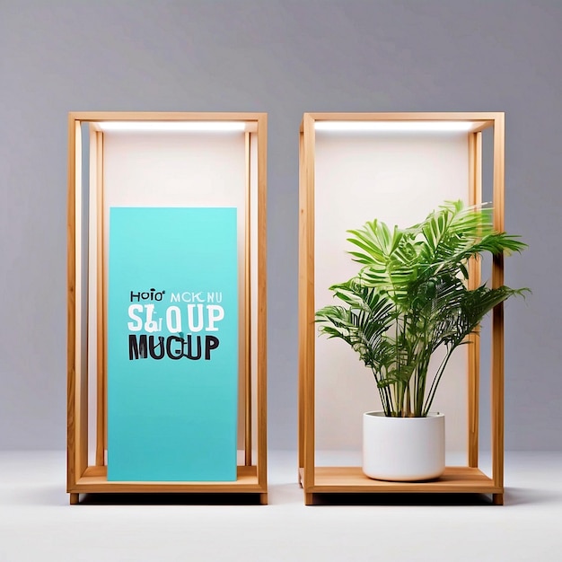 showcase and sign mockup