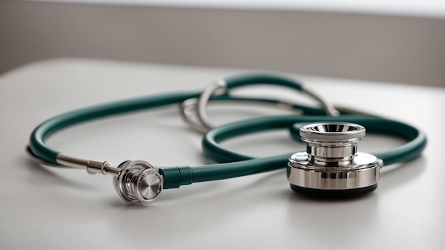 Showcase a stethoscope in a minimalist composition emphasizing the simplicity and elegance of the m