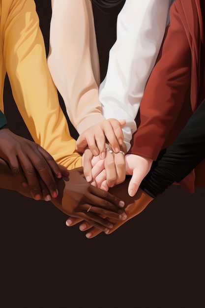 Photo showcasing hands of people from various ethnicities