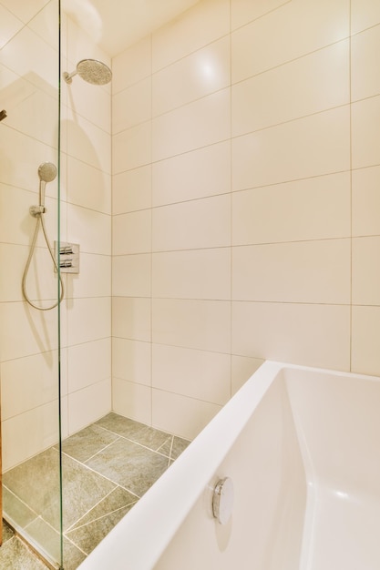 Shower box in modern bathroom