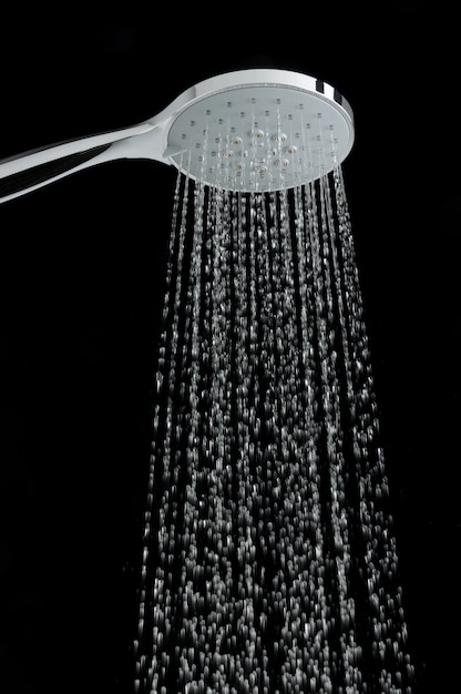 Shower with running water