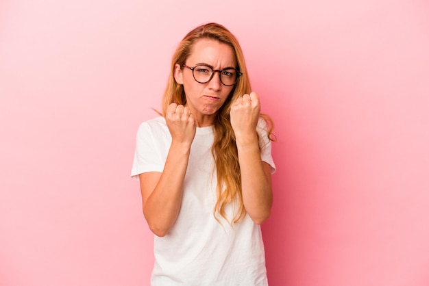 Showing fist to camera aggressive facial expression