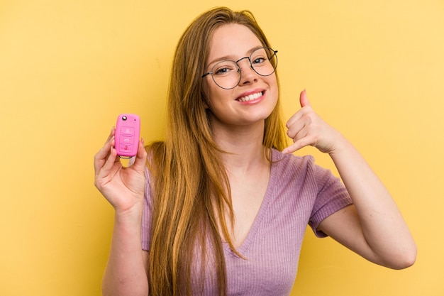 Showing a mobile phone call gesture with fingers