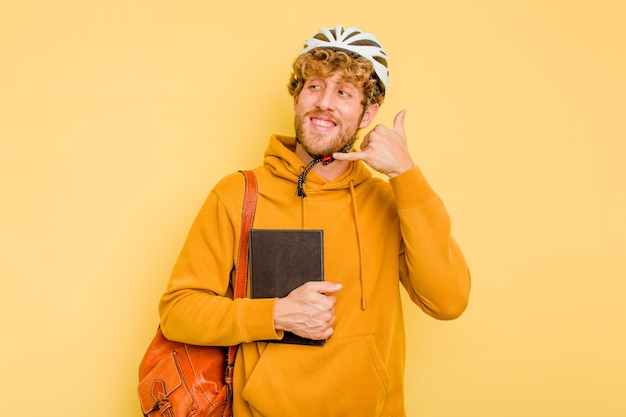 Showing a mobile phone call gesture with fingers