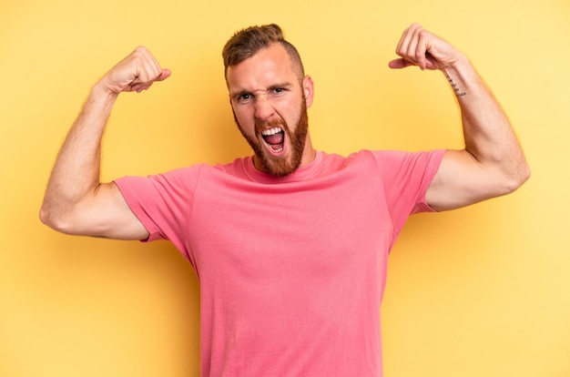 Photo showing strength gesture with arms symbol of feminine power