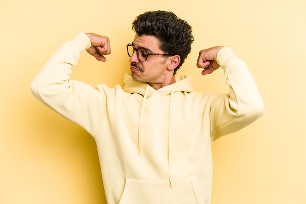 Showing strength gesture with arms symbol of feminine power