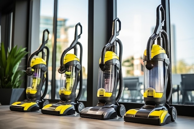 Showroom showcasing modern autonomous vacuum cleaners for sale household appliances on display