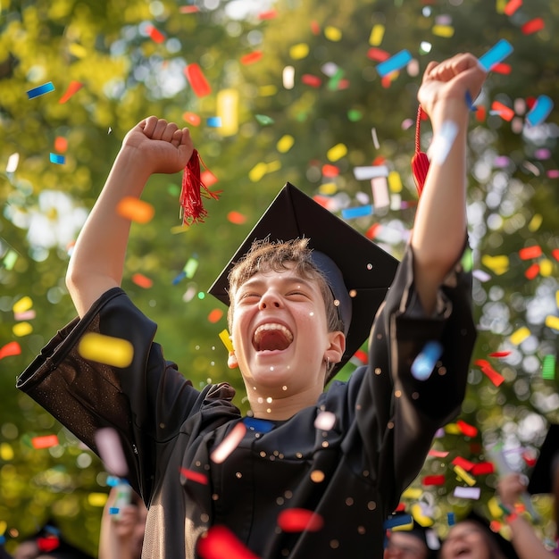 shows a teenager celebrating their high school diploma v 6 Job ID 53025cea388a44bab3001f6658dd1ed2