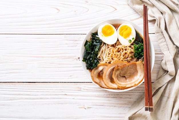 Shoyu ramen noodle with pork and egg