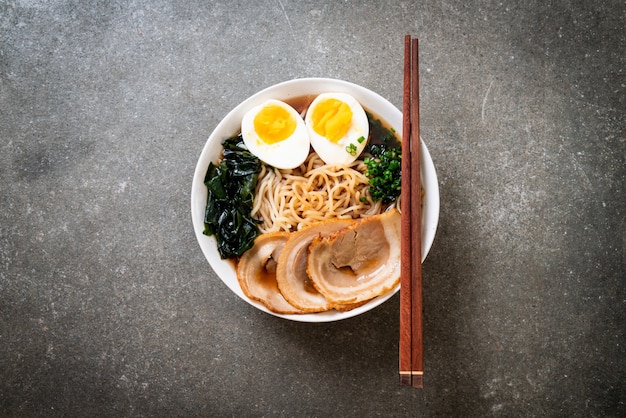 Shoyu ramen noodle with pork and egg