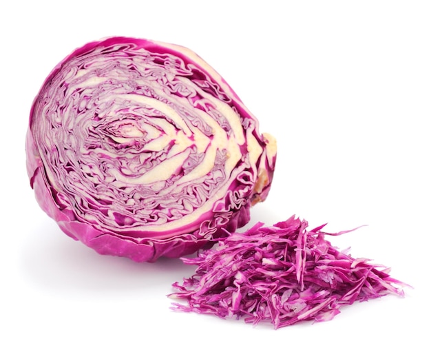 Shredded red cabbage