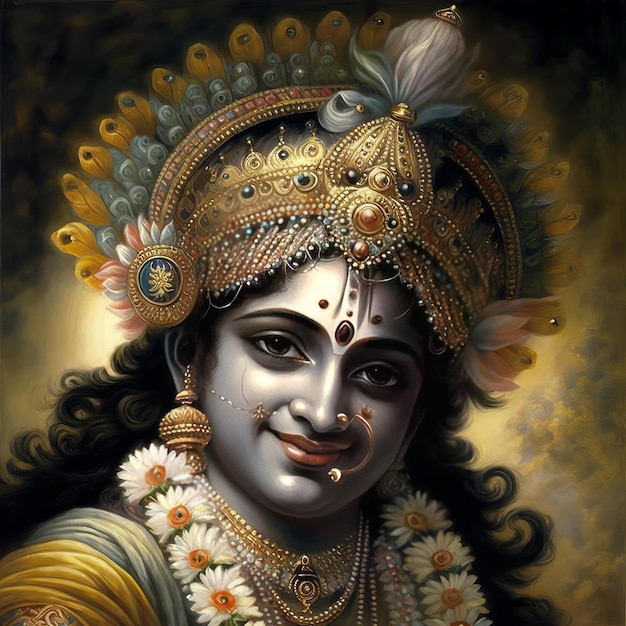 Shree Krishna Illustration for janmashtami Generative Ai