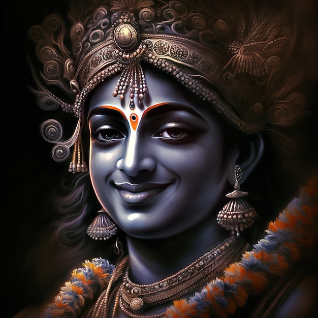 Shree Krishna Illustration for janmashtami Generative Ai