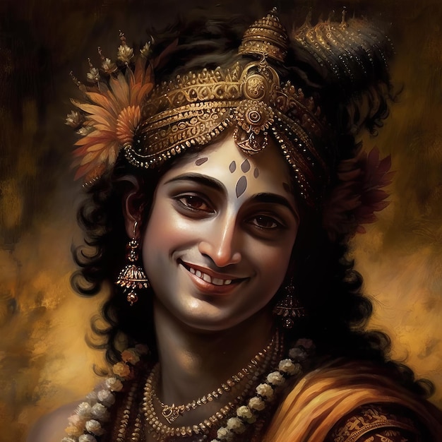 Shree Krishna Illustration for janmashtami Generative Ai