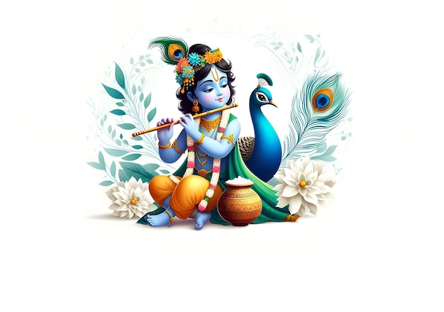 Shree Krishna Janmashtami festival template background