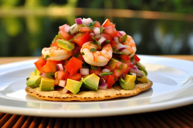 Shrimp Ceviche Tostadas with Avocado and Lime