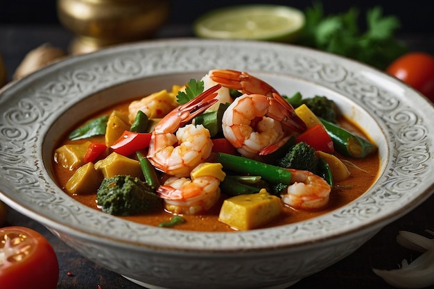 Shrimp curry with vegetables