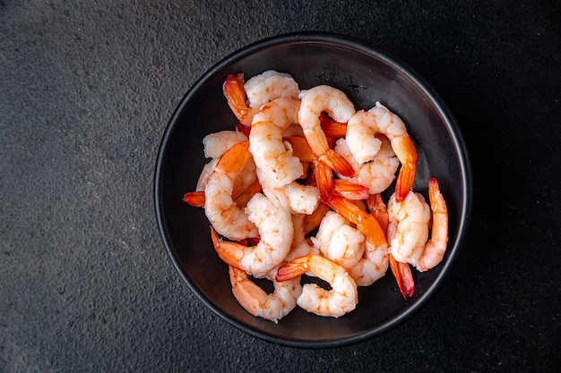 Shrimp food boiled prawn seafood meal pescetarian diet shrimps snack on the table