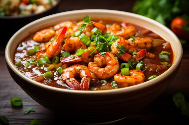 Photo shrimp gumbo closeup