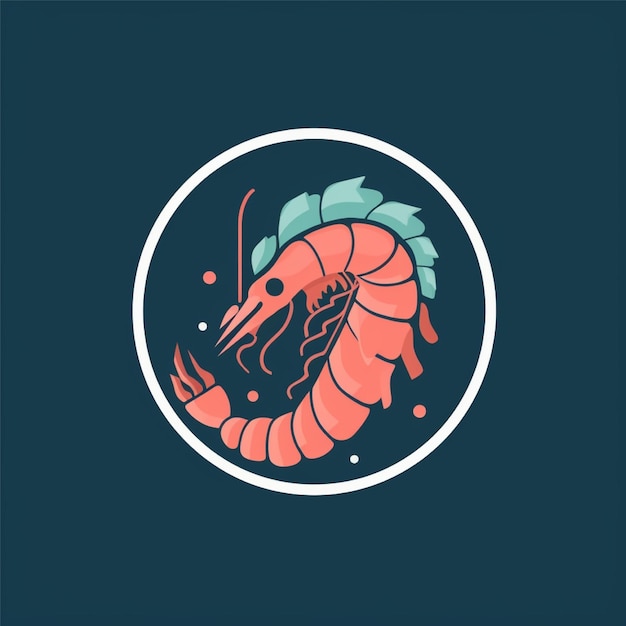 shrimp logo vector simple flat color