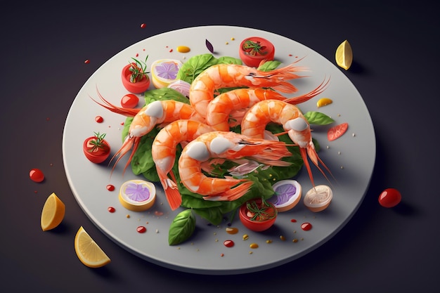 Shrimp salad levitation Nice shrimp salad Generative AI