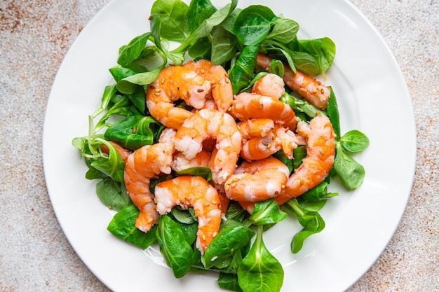 shrimp salad prawn seafood meal food snack on the table copy space food background