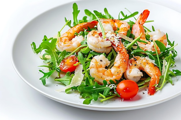 Shrimp Salad With Arugula and Cherry Tomatoes