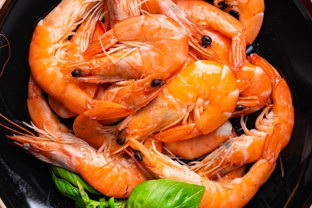 shrimp seafood prawn healthy meal food snack diet on the table copy space food background