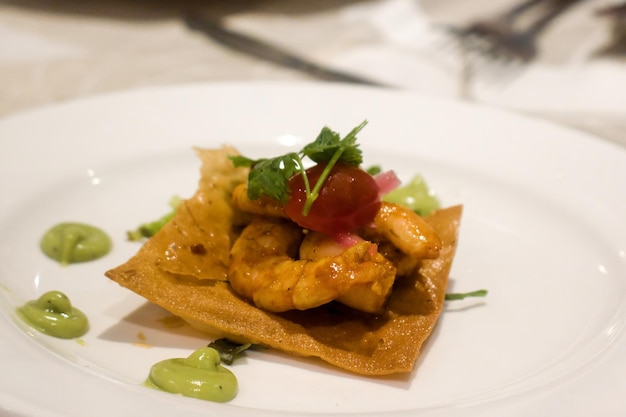 Shrimp toast with avocado