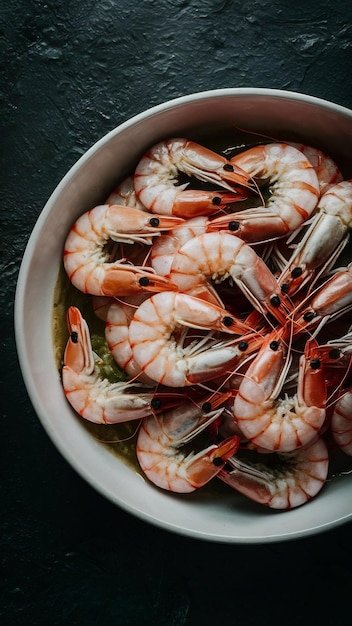 Shrimps heap of shrimps on the dish