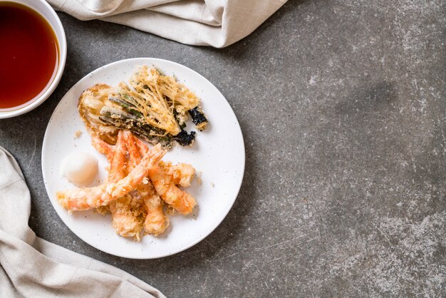 shrimps tempura battered fried shrimps with vegetable