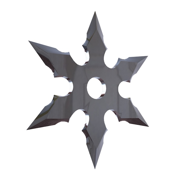 Shuriken. 3d illustration on white background