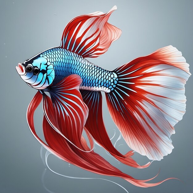 a siam fish with red white and blue colors ai generated images