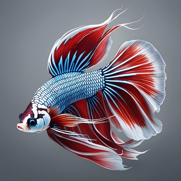 a siam fish with red white and blue colors ai generated images