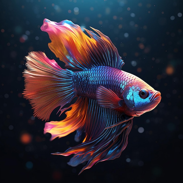 Siamese beautiful colorful fish art sea bottom clear images Generative AI