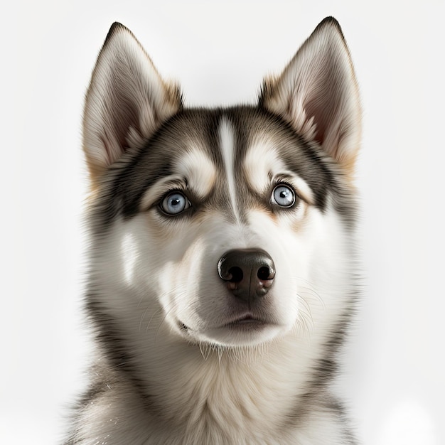 Siberian Huskie dog isolated on white background Generative AI